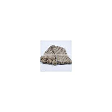 New Design Acrylic Knitted Hat Scarf Attached photo-4