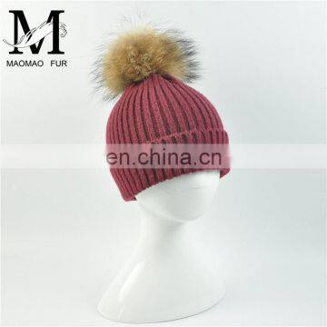 Headband Warm Fur Pom Pom Hat Wholesale Baby Knitting Crochet Hat