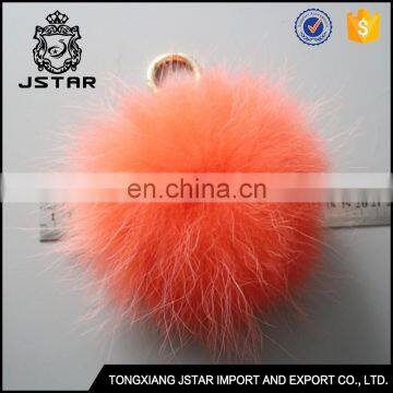 Plus size 100% raccoon fur pompom ball accessories keychain