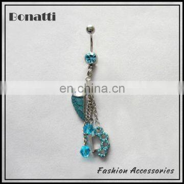 blue fashion stud earrings with lovely pendants