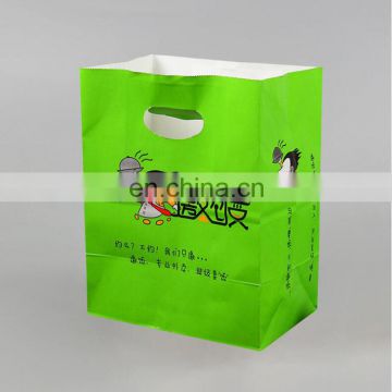 China Guangzhou factory produced grease proof paper bag for take away food with handle hole