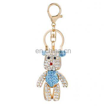 metal rhinestone bear keychain for bag