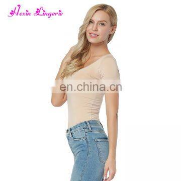 Fast Delivery Reversible Soft Organic Bamboo Nude Round Neck Blank Fashion Tshirt photo-2