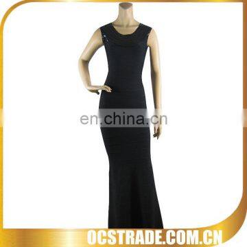 2014 black high end temperament long lace evening dress