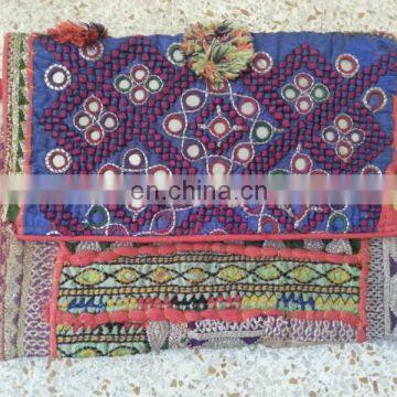 BANJARA EMBROIDERY ETHNIC PATCHWORK VINTAGE HANDMADE ATS MIRROR TRIBAL RARE BAG