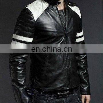 100% Genuine Lambskin Mens Leather Blazer Biker Bomber Jacket