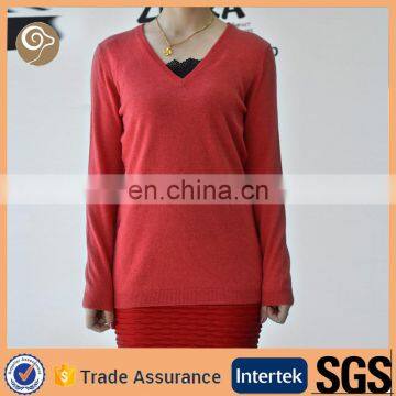 Women Deep V neck cashmere pullover