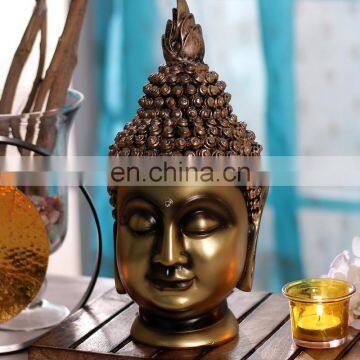 Factory Custom made best home decoration gift polyresin antique buddha head