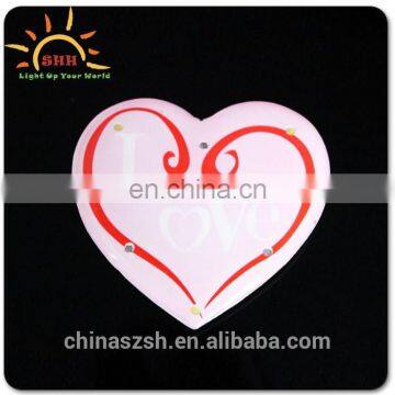plastic safety pins LED glowing heart shaped badge for gifts