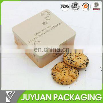 Square cookie metal box food packaging tin container factory wholesale