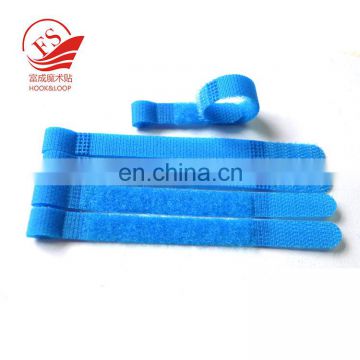 Flexible P-shape custom logo printed hook and loop cable tie