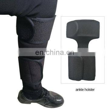 Soft breathable material ankle gun holster with metal snap