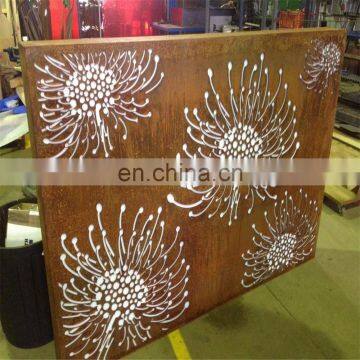 Rusty Metal Laser Cut Garden Decorative Corten Steel Bubble Screens