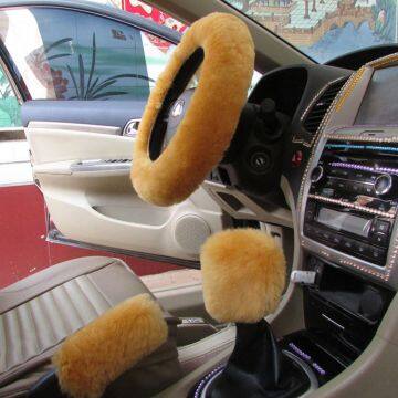 Genuine Sheepskin Short Fur Car Steering Wheel Cover photo-5