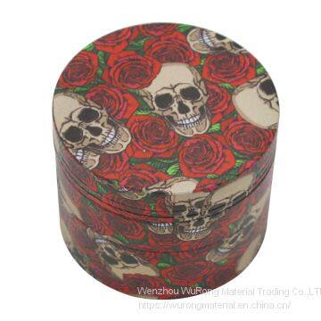 D40mm& H39.5mm Zinc Alloy Smoke Grinder Flat Pattern Tobacco Accessory With 4-layer and Colorful Logo for Tobacco, Cigarette,smoking photo-4