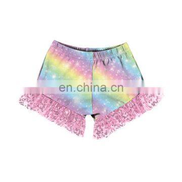 Toddler Rainbow Sequin Bummies Ruffle Short Baby Bloomers Wholesale