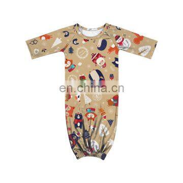Infant Christmas Raglan Gown Toddler Sleeper Baby Gowns photo-2