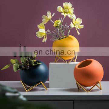 European Square creative metal desktop plant pot stand flower rack succulent plant pot