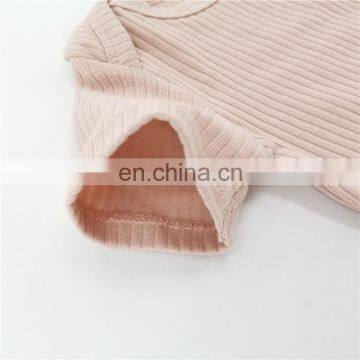 Envelope Short Sleeve Snap Ribbed Organic Cotton Baby Unisex Romper photo-4