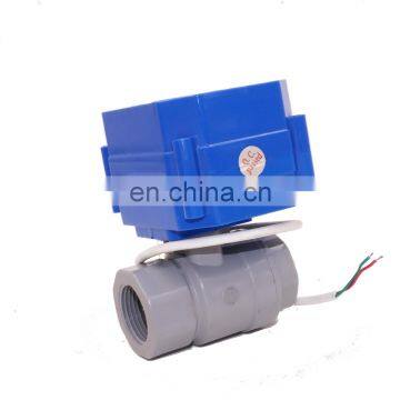 Price List 2 Way DN25 1 Inch Flow Control Motorized DC3-6V 12V Plastic Ball Valve With Electric Actuator photo-2