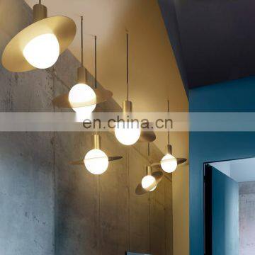 Nordic Flying Saucer Modern Simple Saturn Glass Chandelier Pendant Light photo-3