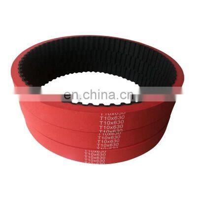 T10-630 Red rubber coated timing belt for Packing machine