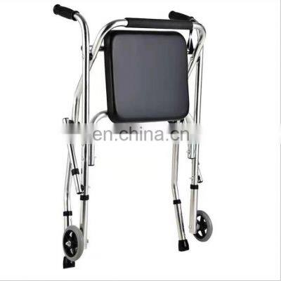 The New Elderly Walker Foldable Portable Walker Auxiliary Walking Device Four-wheel Trolley Shopping Cart