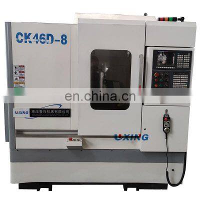 hi precision slant bed cnc lathe mill live tooling milling combo turning center machine CK46D-8