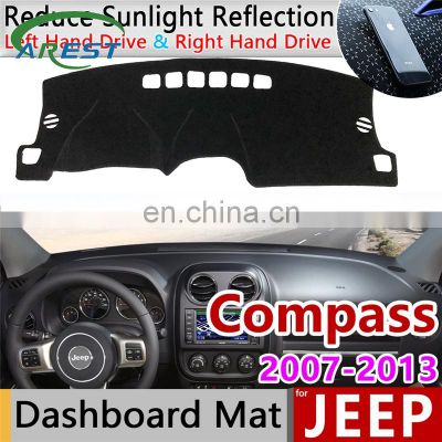 for Jeep Compass 2007~2016 MK1 MK49 Anti-Slip Mat Dashboard Cover Pad Sunshade Dashmat Car Accessories 2008 2009 2010 2012 2015