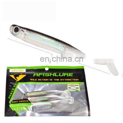 Amazon 3pcs/lot 5g 105mm T Tail Soft Fish Swim Baits Plastic Artificial PVC Soft Lures Fish 3D Rainbow Hollow Fish Bait