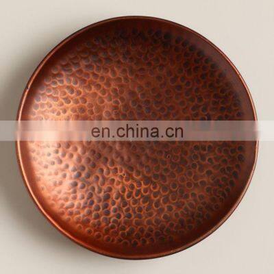 copper hammerred decoration tray for sale