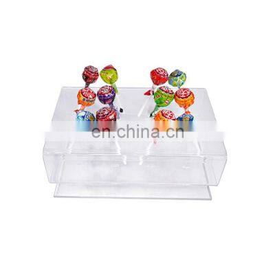 Customized Rectangle Clear Acrylic Lollipop Display Stand with 12 Holes