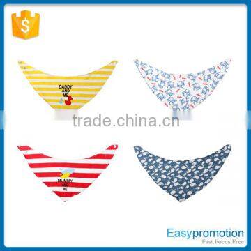 Packed as 4pcs/set -100%cotton print pattern baby bandana bibs