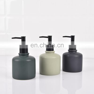 2022 New Color Design Macaron Ceramic Bathroom Accessories Set Soap Dispenser For Bathroom