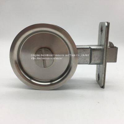 satin stainless steel round shaped sliding door lock