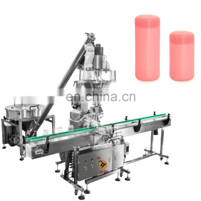 Easy to operate whey milk protein powder cans auger dosing filling capping machine