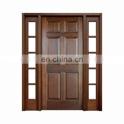 Wholesale price villa entrance factory manufacturer front wooden house sidelight exterior main double door designs