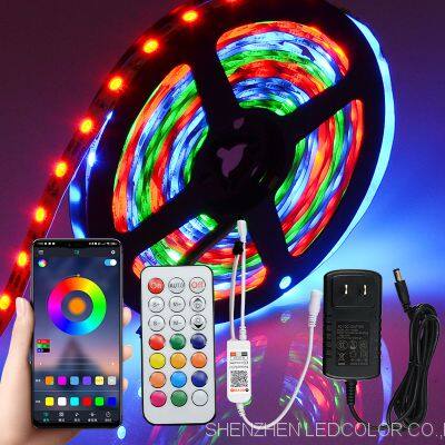 New 60LEDs 5050 SMD WS2811 IP20 Waterproof Smart App Control RGB led strip light kit