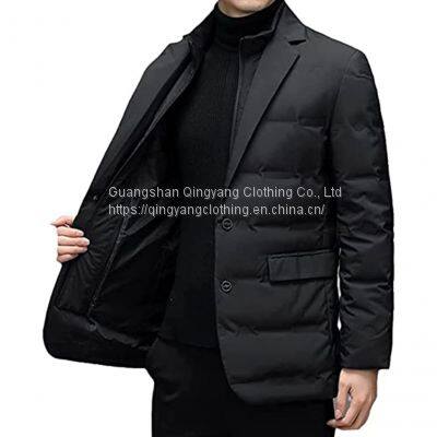 Winter Down Filled Windproof Waterproof Casual Blazer Suit Jacket for Men
