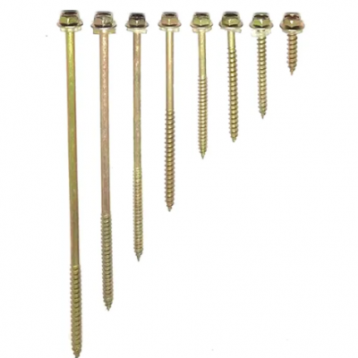 Hexagonal Head Self Tapping Screw with Washer Yellow Zinc