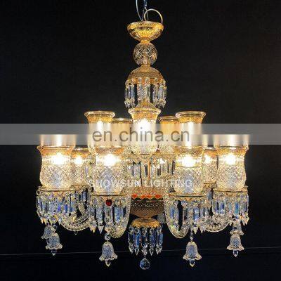 European Classic Style Big Luxury Candles K9 Crystal Chandelier for Event Decoration