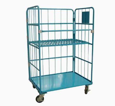 Scale Heavy Duty Rolling Wire Mesh Storage Cage for Cargo Collecting Milk Trolley photo-5