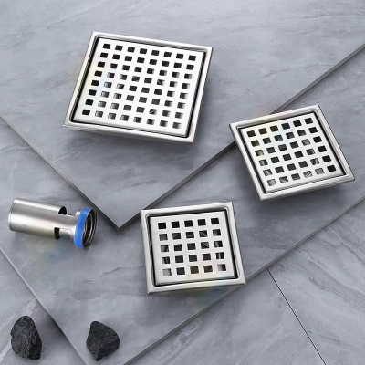 Modern Design Square 304 Stainless Steel Hidden Floor Drain Deep Water Seal With Cross-Border Access for Bathrooms and Toilets photo-4