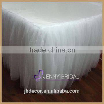 TC091(5) elegant wedding party decorations white tulle table skirt