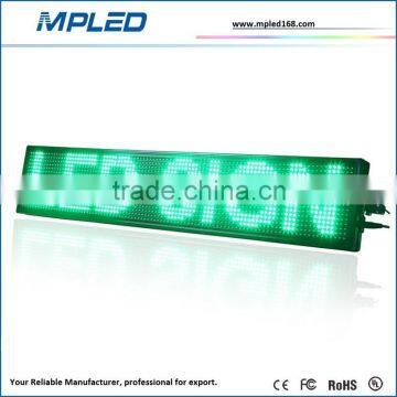 High quality 8"x40"Waterproof outdoor LED sign cheap P10 SMD single green color LED display