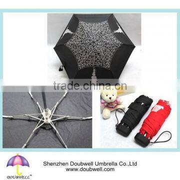 hot selling mini umbrella is 5 foldable umbrella for lady