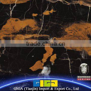 GIGA China polished nero portoro marble