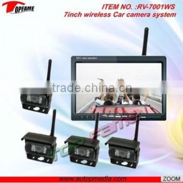 RV-7001WS 7inch wireless car rearview camera system with 4CH display & CMOS/CCD camera