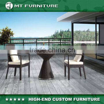 patio garden aluminum pe rattan chairs and table for outdoor