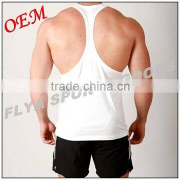 100% Cotton Plain White Y-back Gym Singlet for Men photo-5